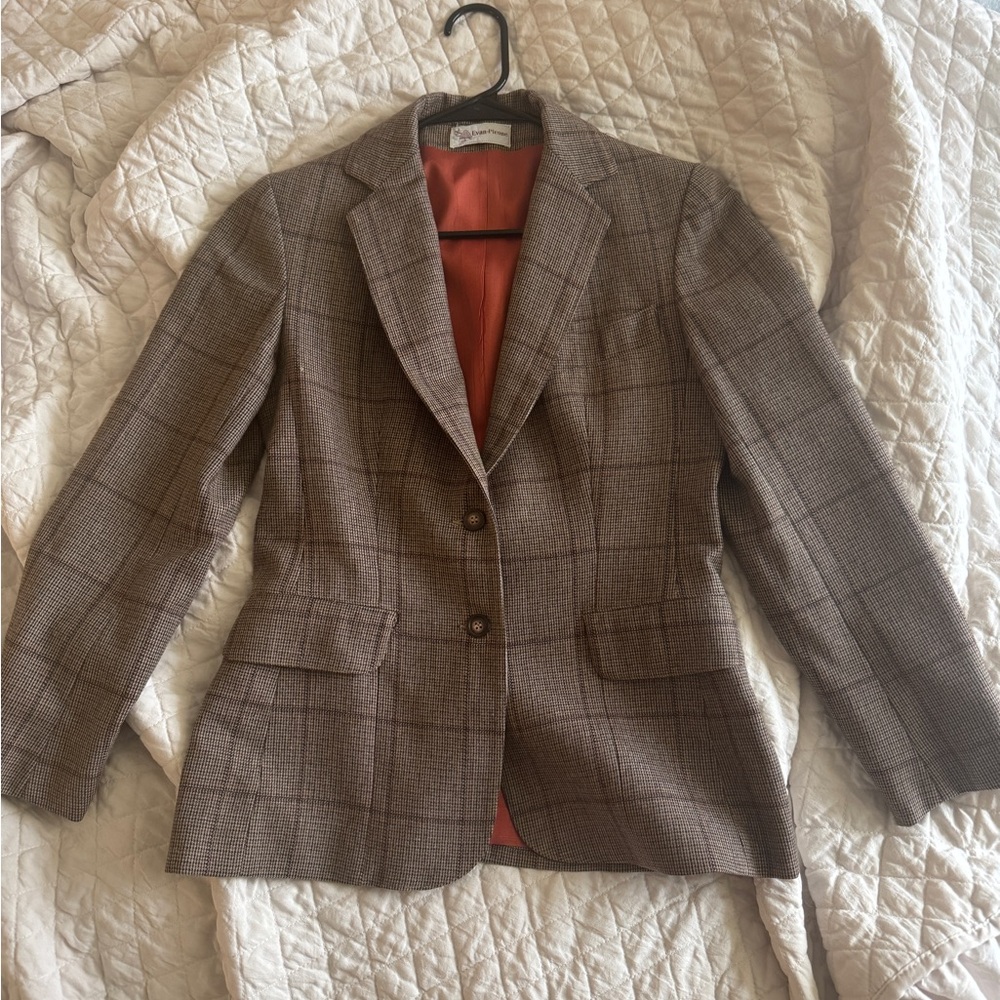 Evan Picone Tan Plaid Blazer